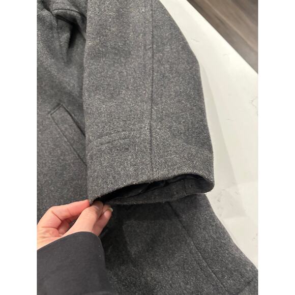 Vtg Wool gap peacoat charcoal gray quilted pockets size L 3 button preppy office - Picture 6 of 8